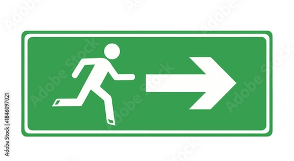 Fototapeta Emergency Exit Safety Sign Vector
