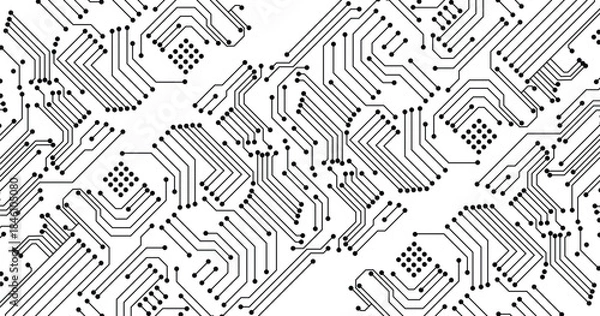 Obraz Circuit technology background with hi-tech digital data connection system and computer electronic design. Vector eps 10