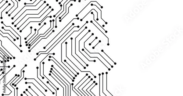 Obraz Circuit technology background with hi-tech digital data connection system and computer electronic design. Vector eps 10