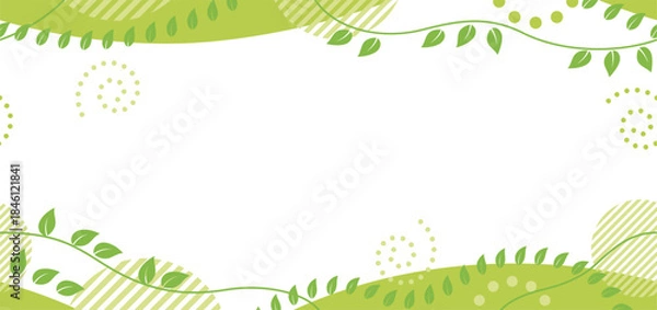 Fototapeta Seamless Abstract Leafy Background With Text Space, Vector Illustration. Horizontally Repeatable.