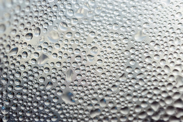 Obraz Close up shot of Dewdrop on transparent surface