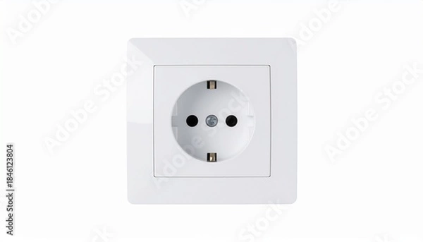 Fototapeta Wall Power Socket Electrical Installation Isolated