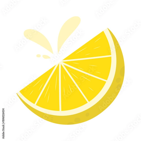Obraz Lemon Slice with Juice Splash Graphic