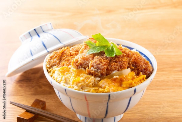 Fototapeta カツ丼を食べる