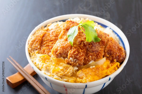 Obraz カツ丼を食べる