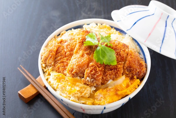 Obraz カツ丼を食べる