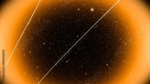 Fototapeta Abstract orange vignette with film grain, dust, scratches, and light leaks overlay