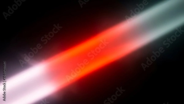 Fototapeta Abstract diagonal light streak with red glow on black background