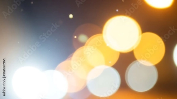 Fototapeta Abstract bokeh lights background at night with warm and cool tones
