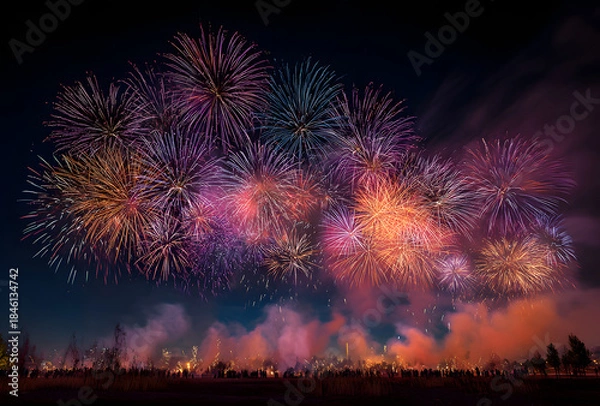 Obraz Fireworks, salute.