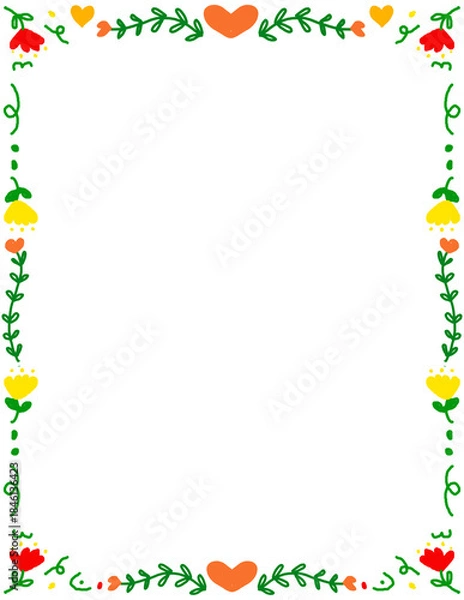 Fototapeta Elegance Victorian Red Heart Frames Drawings with bow and ribbons in vintage coquette girly style. Hand-drawn baroque line borders for Valentine's Day cards, Wedding invitations	