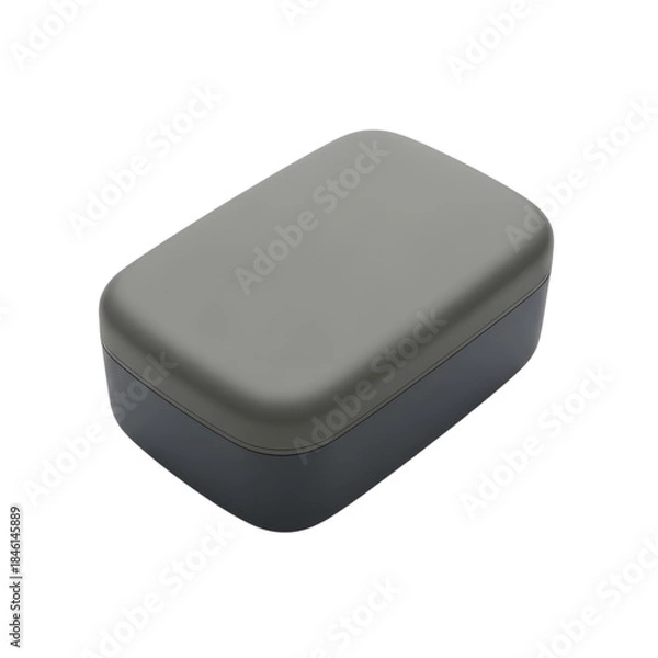 Fototapeta Minimalist two-tone rectangular storage container with rounded edges on transparent background