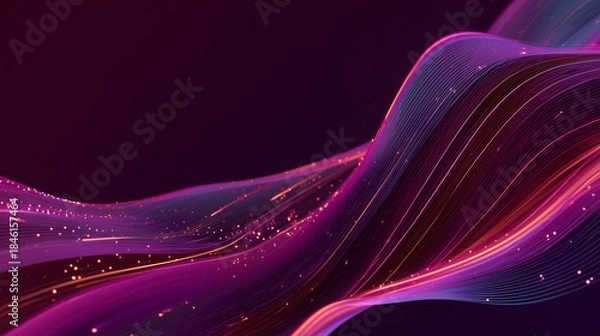 Obraz Abstract flowing light waves futuristic background