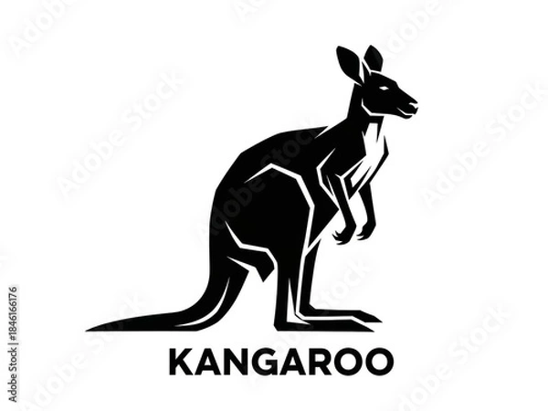 Obraz Stylized Kangaroo Silhouette Logo with Bold Typography