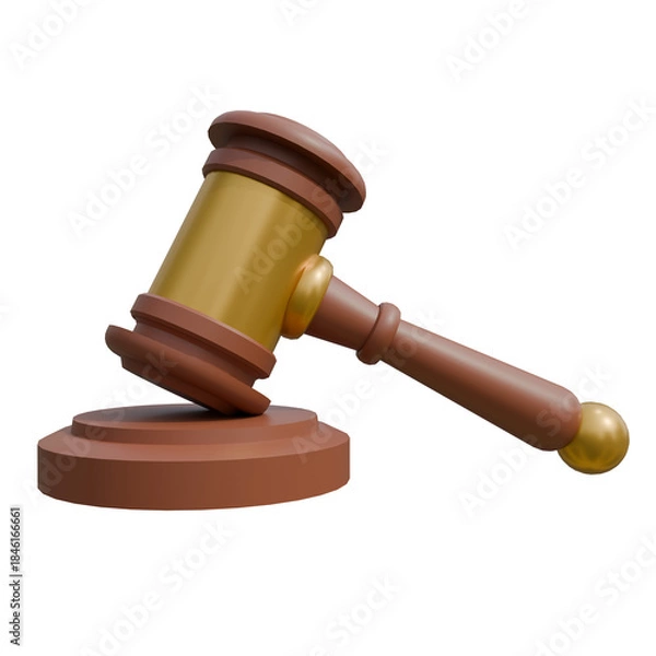 Obraz wooden gavel on white background