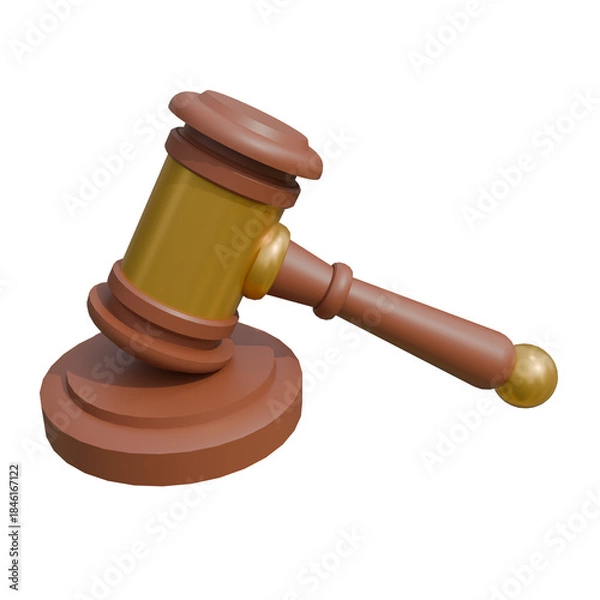 Obraz wooden gavel and books