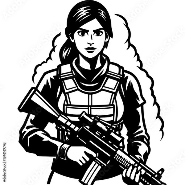 Obraz cartoon soldier with sword