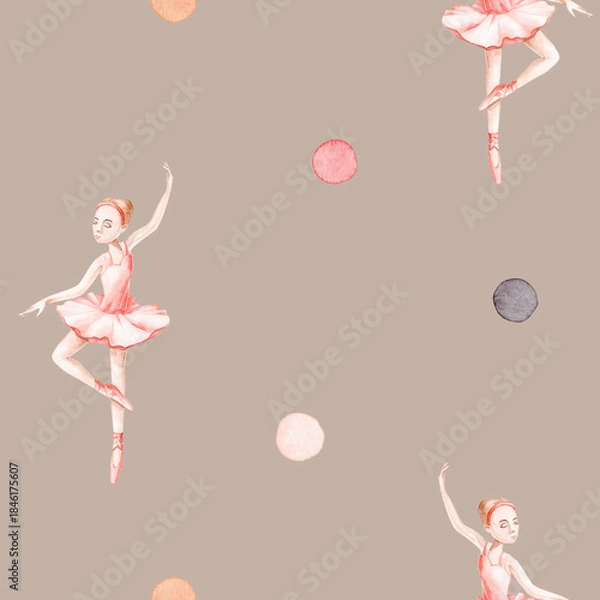 Obraz Watercolor Nutcracker Ballerina Seamless Pattern