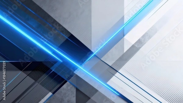 Fototapeta Abstract design with blue light lines