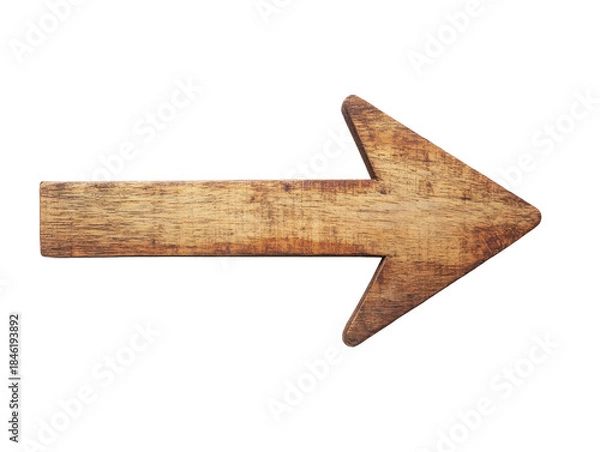 Obraz Rustic Wooden Right Arrow Icon Isolated
