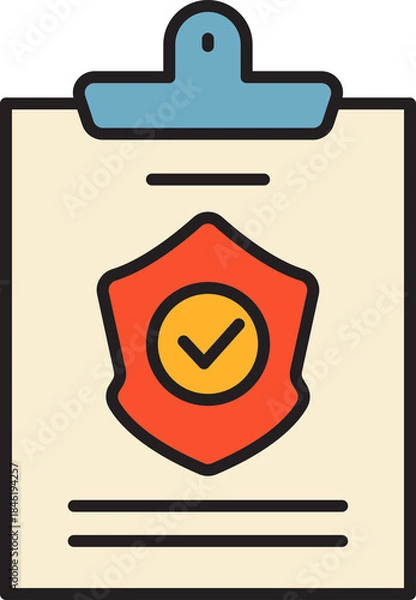 Obraz Contract Agreement Document in Clipboard Icon
