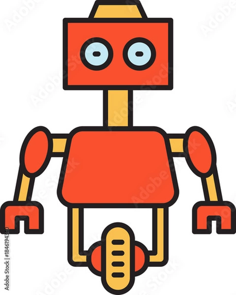 Fototapeta Cute Droid Robot Icon
