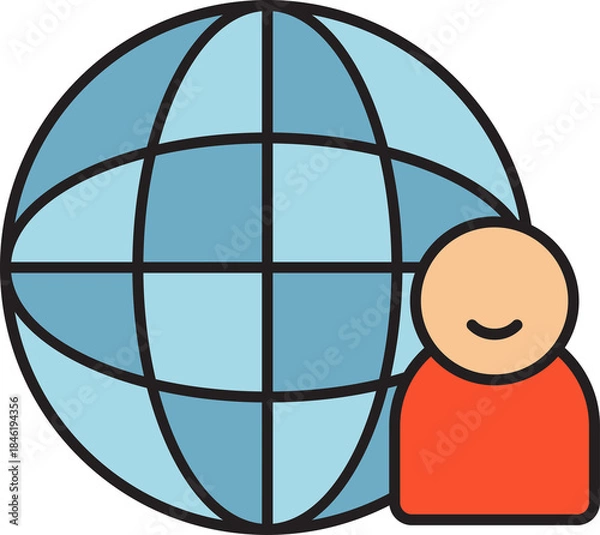 Obraz Globe and User Icon
