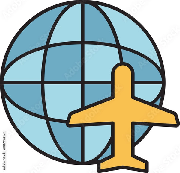 Obraz Globe and Plane Icon
