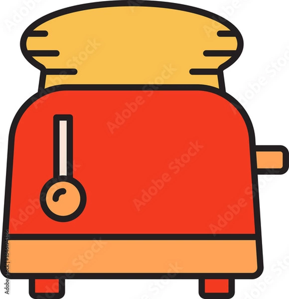 Fototapeta Toaster and Bread Icon
