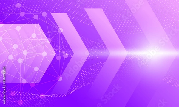 Obraz pink purple arrow shape electronic cyberspace with neon light gradient abstract high technology background