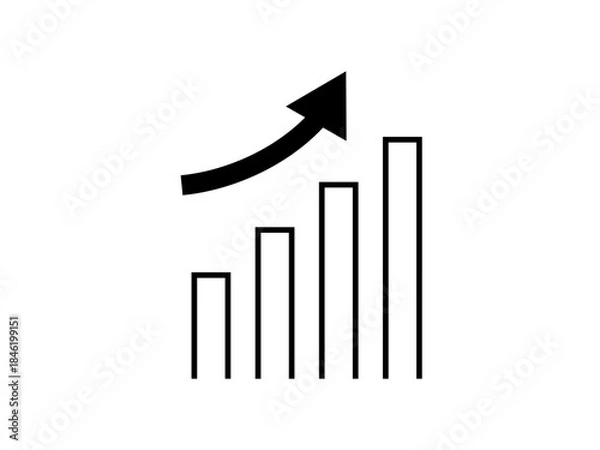 Obraz 上昇グラフアイコン / Graph Icon – ビジネス・統計・データ分析用ベクター