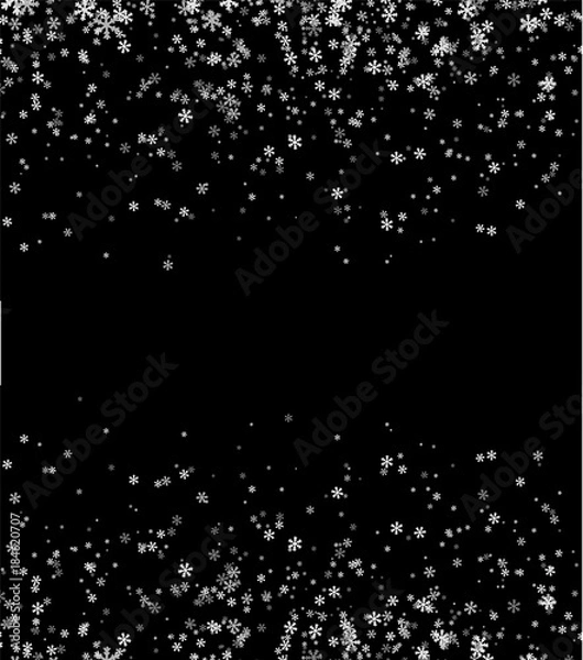 Obraz White snowflakes on black background