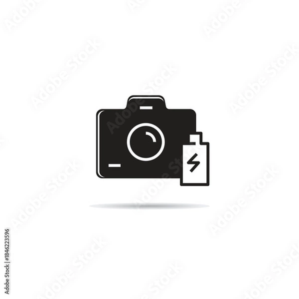 Obraz digital camera and battery icon vector illustration