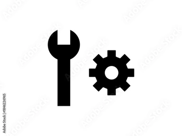 Obraz 設定アイコン / Settings Icon – 歯車ベクター シンプルUI