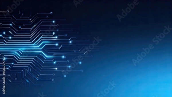 Obraz Blue glowing circuit board design