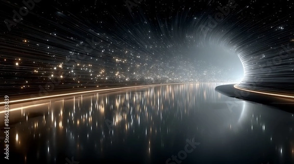 Obraz Modern sci fi space tunnel high resolution photo