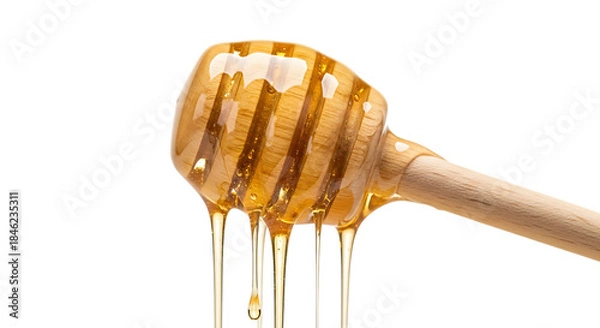 Obraz Golden honey dripping from dipper