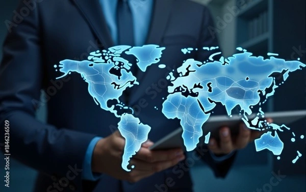 Obraz remote work or global wi-fi internet connection. High quality