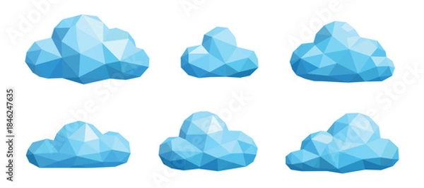 Obraz crystal polygon clouds bundle collections