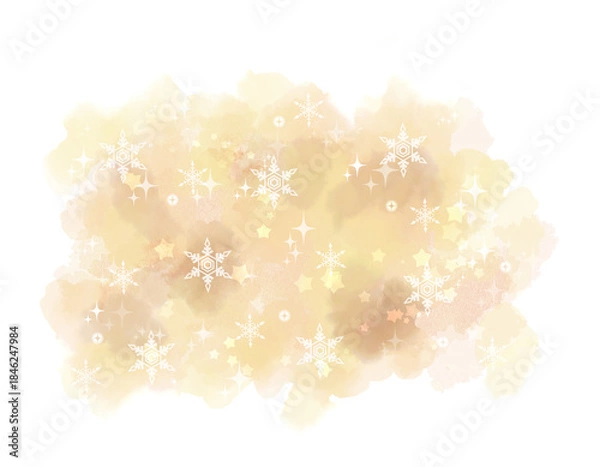 Obraz Soft Watercolor Winter Background with Snowflakes and Sparkles