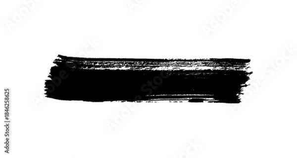 Obraz black ink brush strokes and lines hand-drawn grunge textures for graphic design isolat