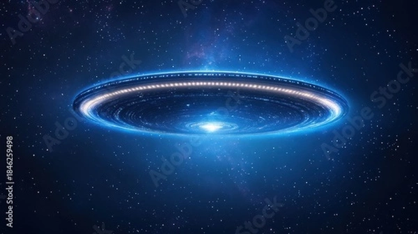 Obraz Glowing flying saucer in outer space