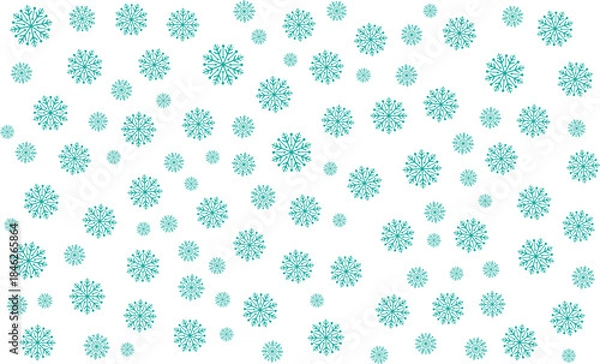 Fototapeta Elegant Turquoise Snowflake Holiday Seamless Pattern