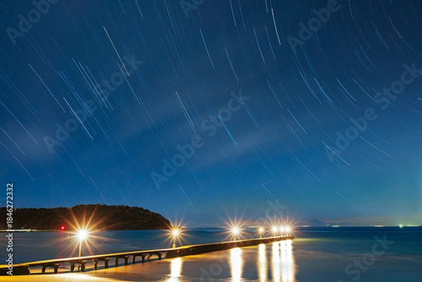 Obraz 原岡桟橋(岡本桟橋)の星空