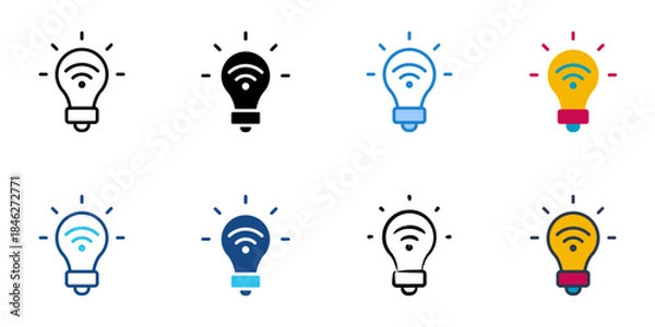 Obraz Smart bulb icons set multiple style vector collection. 
