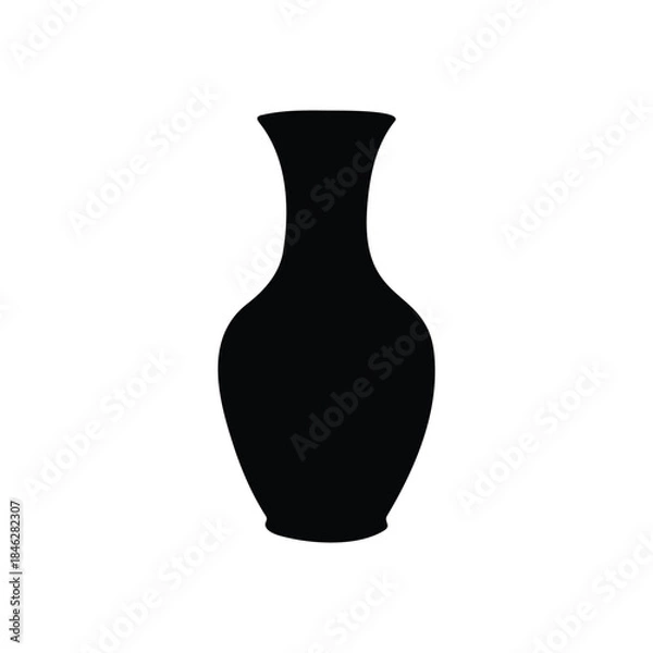 Obraz Ceramic vase silhouette icon vector flat design.