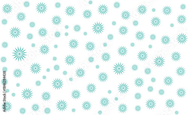 Fototapeta Turquoise Snowflake Seamless Winter Pattern White Background