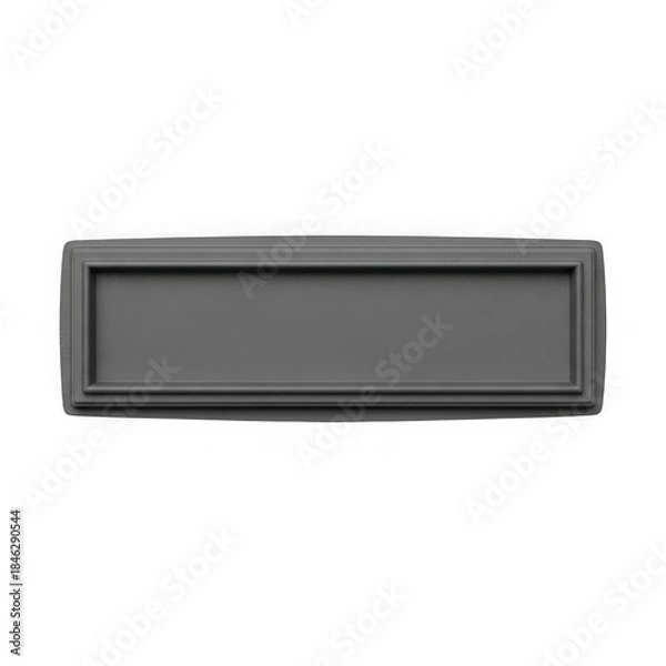 Obraz Gray plastic nameplate with raised border