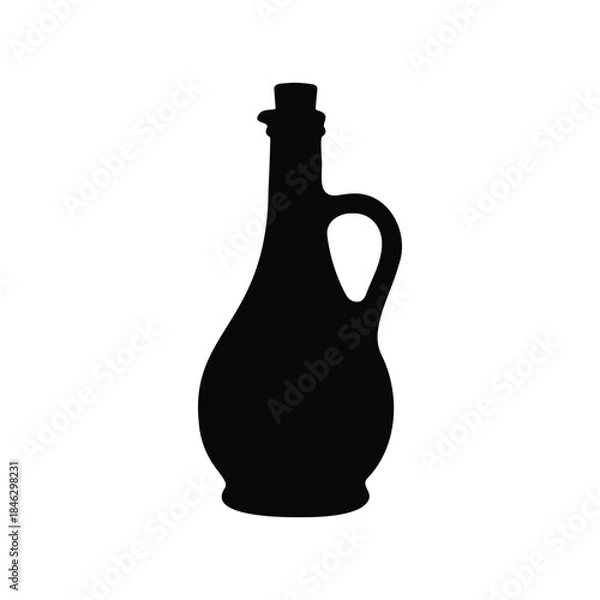 Obraz Oil bottle silhouette icon vector flat design.