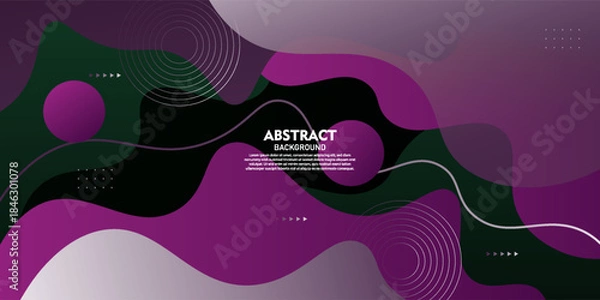 Obraz Abstract fluid wave background pattern. Green and purple pattern background. Vector eps10